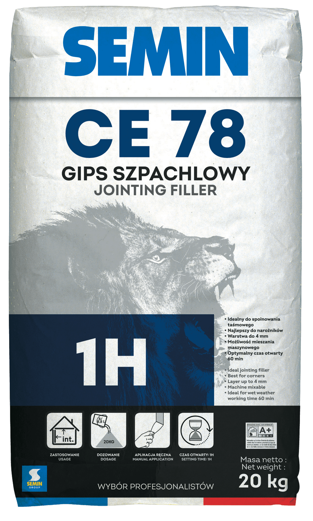 CE 78 RAPIDE 1 H Шпаклівка гіпсова, мішок 20 кг