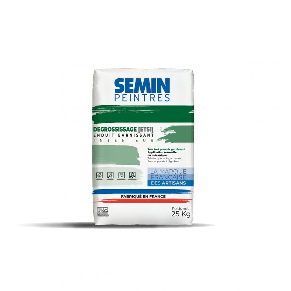 DEGROSSISSAGE (ETS 1) Шпаклівка гіпсополімерна SEMIN, мішок 25 кг