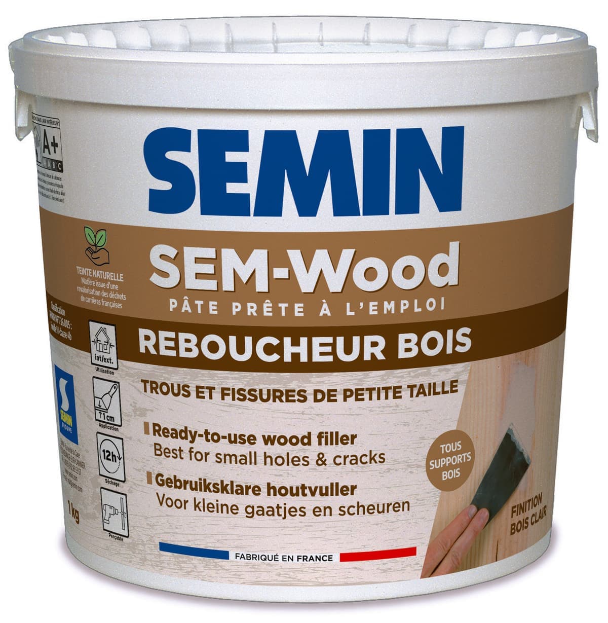 SEM WOOD Шпатлівка для дерева, для зовн. та внутр. робіт, коробка 1 кг